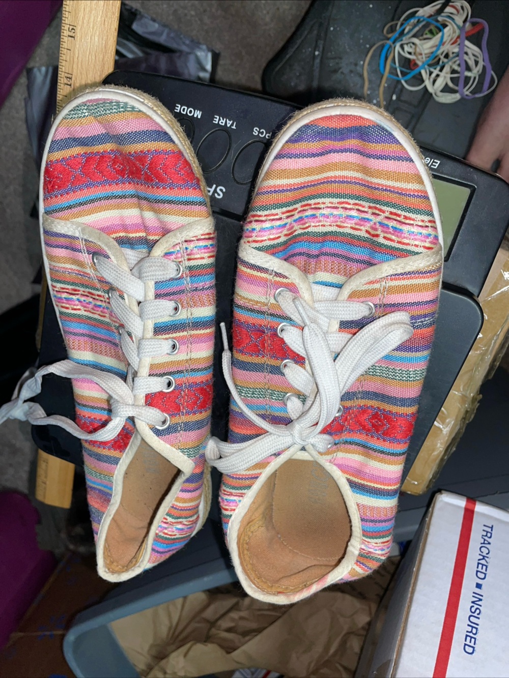 Women’s Casual Striped Canvas Sneakers - Multicolor